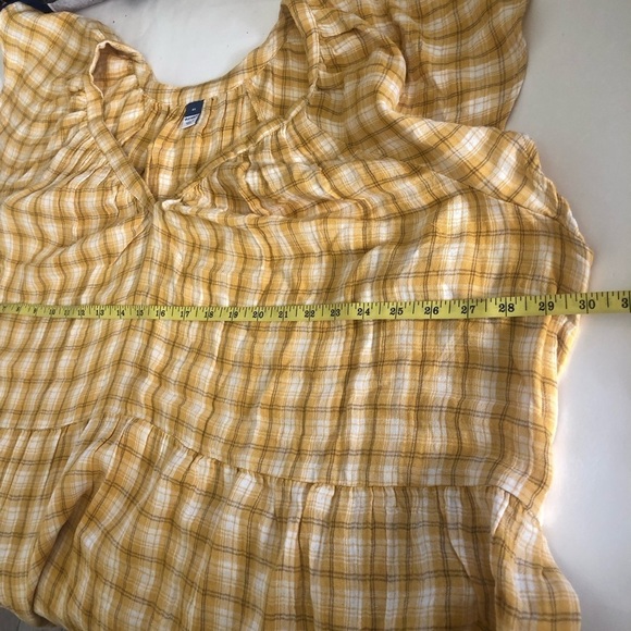 Old Navy Yellow Plaid Flutter-Sleeve Mini Swing Dress Plus Size 4X - Picture 12 of 14